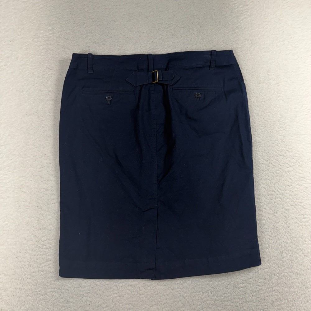 Lauren Ralph Lauren Navy Blue Pencil Skirt 12 (W34) Front Pockets Knee Length